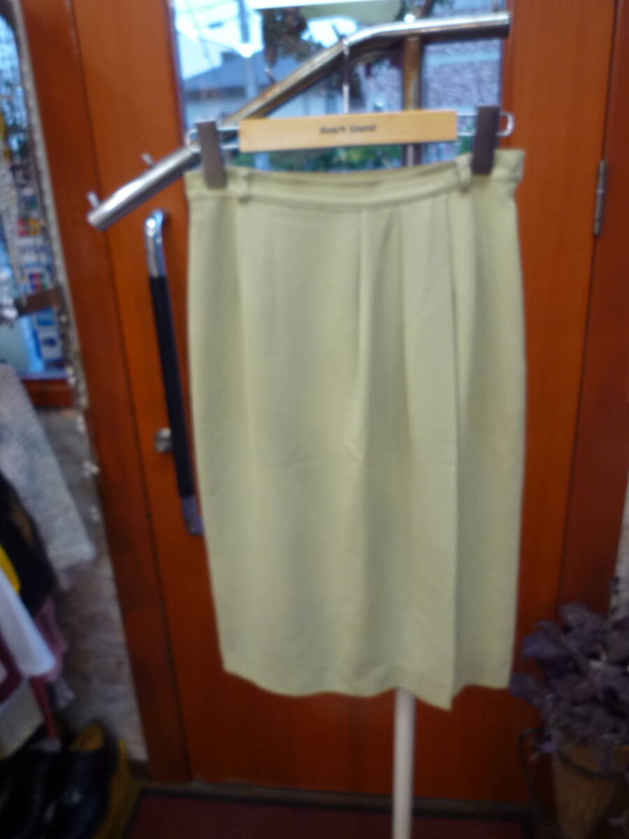 【0603-5】若草色スカート サイズ38拍卖