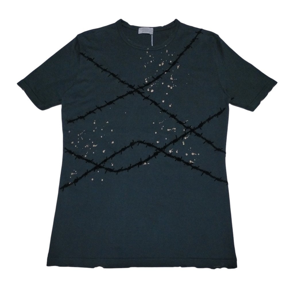 新品正規70%OFF PATRICK COX wannabe パトリックコックス 日本製 半袖Tシャツ M 黒 パンク 有刺鉄線 ヴィンテージ加工 春夏 a0205m拍卖