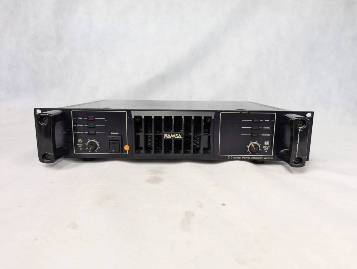 〇240617-1 動作確認済み!パナソニック Panasonic RAMSA ラムサ 2ChannnelPower Amplifier 2チャンネル パワーアンプ WP-9110〇拍卖