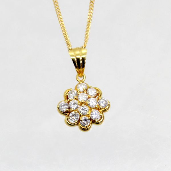 ◎中古美品◎18金 ダイヤ 1.0ct ペンダント付ネックレス拍卖