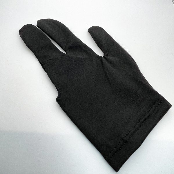 O002 3本指ビリヤードグローブ 左右兼用 2枚セット ブラック拍卖