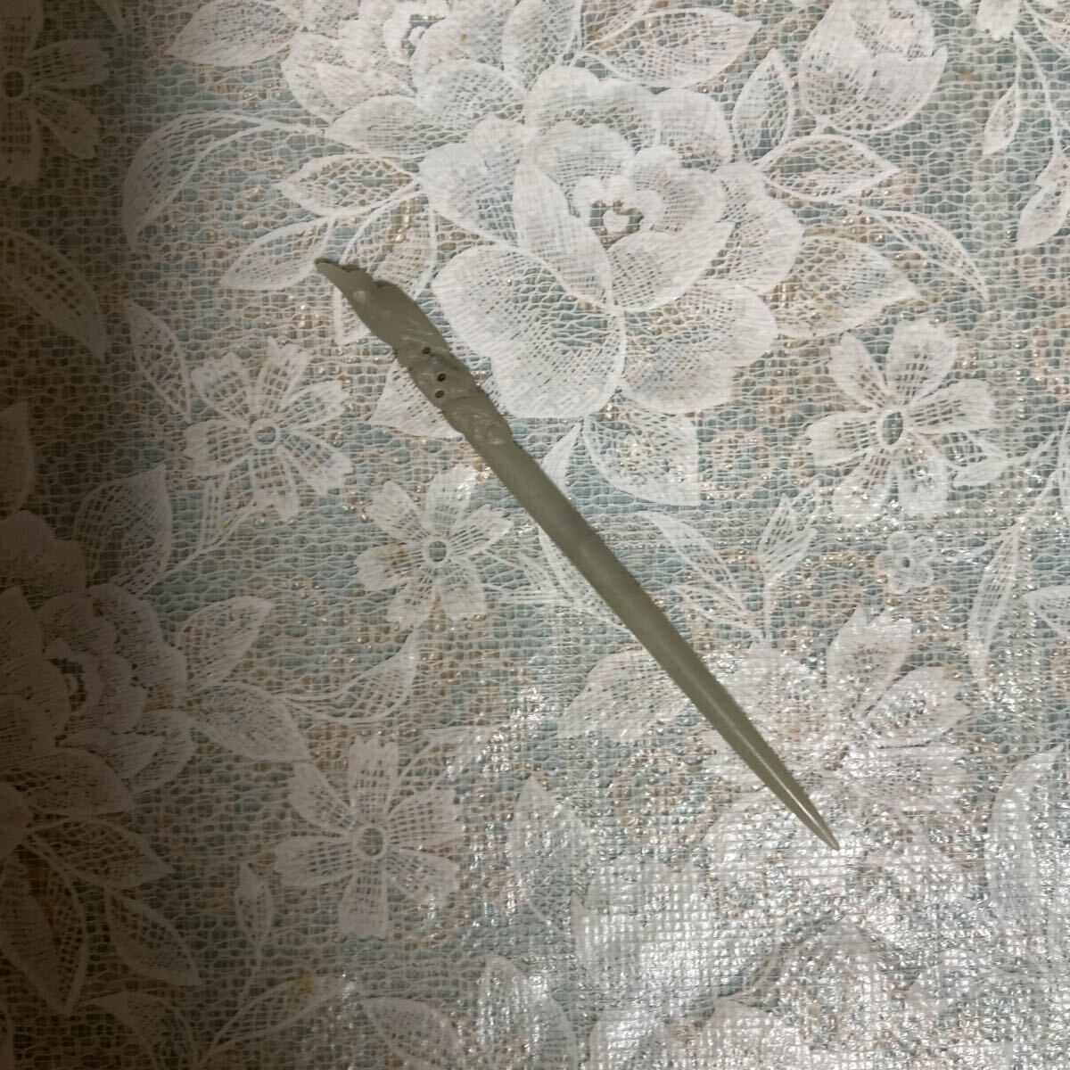 未使用品 手作り ハンドメイド 玉石 和田玉 白玉彫刻 玉器 玉筆 髪飾り 置物 かんざし 簪 漢服 着物 120拍卖