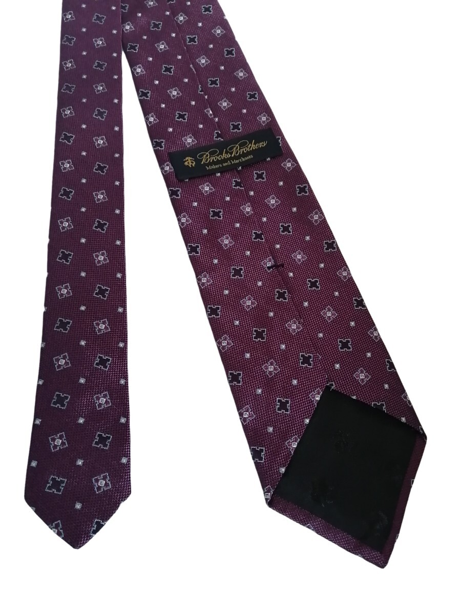 美品 ブルックスブラザーズ 米国製 小紋柄 パープル ネクタイ拍卖
