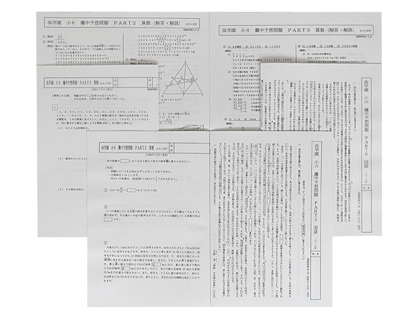 ★浜学園 小6 灘中予想問題 PART2 & PART3 国語/算数 2018年拍卖