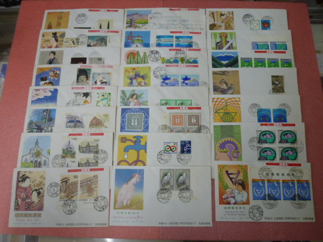 S 19 日本切手 初日カバー 1981年 近代美術シリーズ・他 計23通の内、21通初日1日前印付拍卖