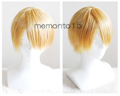 ゴールド 金 耐熱 ショート ウィッグ ONEPIECE ワンピース サンジ コスプレ衣装 セット済 コスプレ拍卖