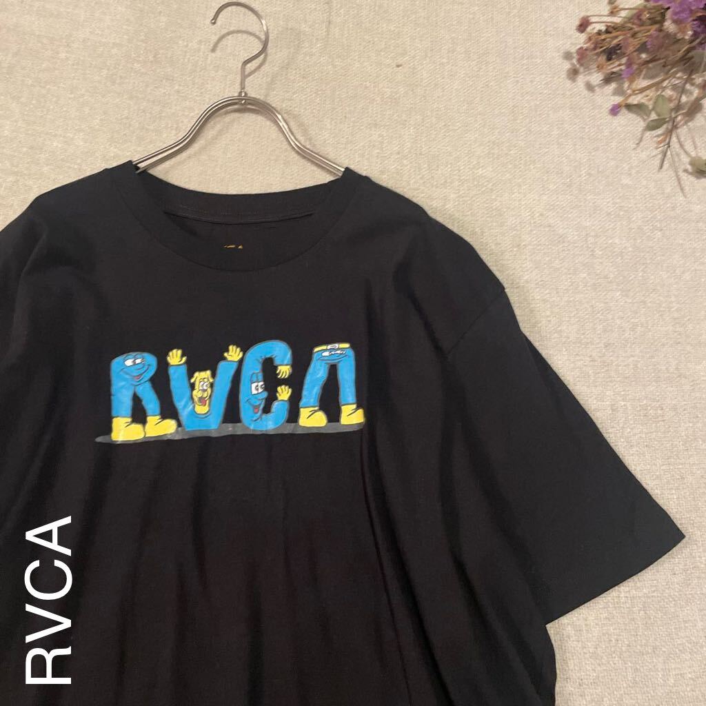RVCA Tシャツ 半袖 ryotadaimon コラボ 未使用 美品 ルーカ ルカ メンズLサイズ カットソー トップス アート グラフィック 黒拍卖