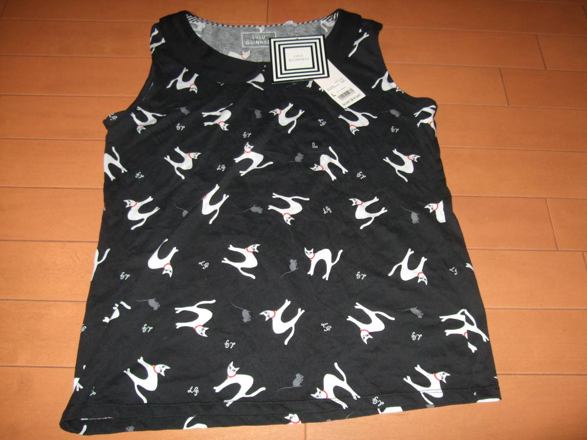 新品タグ即決☆ユニクロ×ルルギネス 襟付きカットソー☆サイズL 黒拍卖