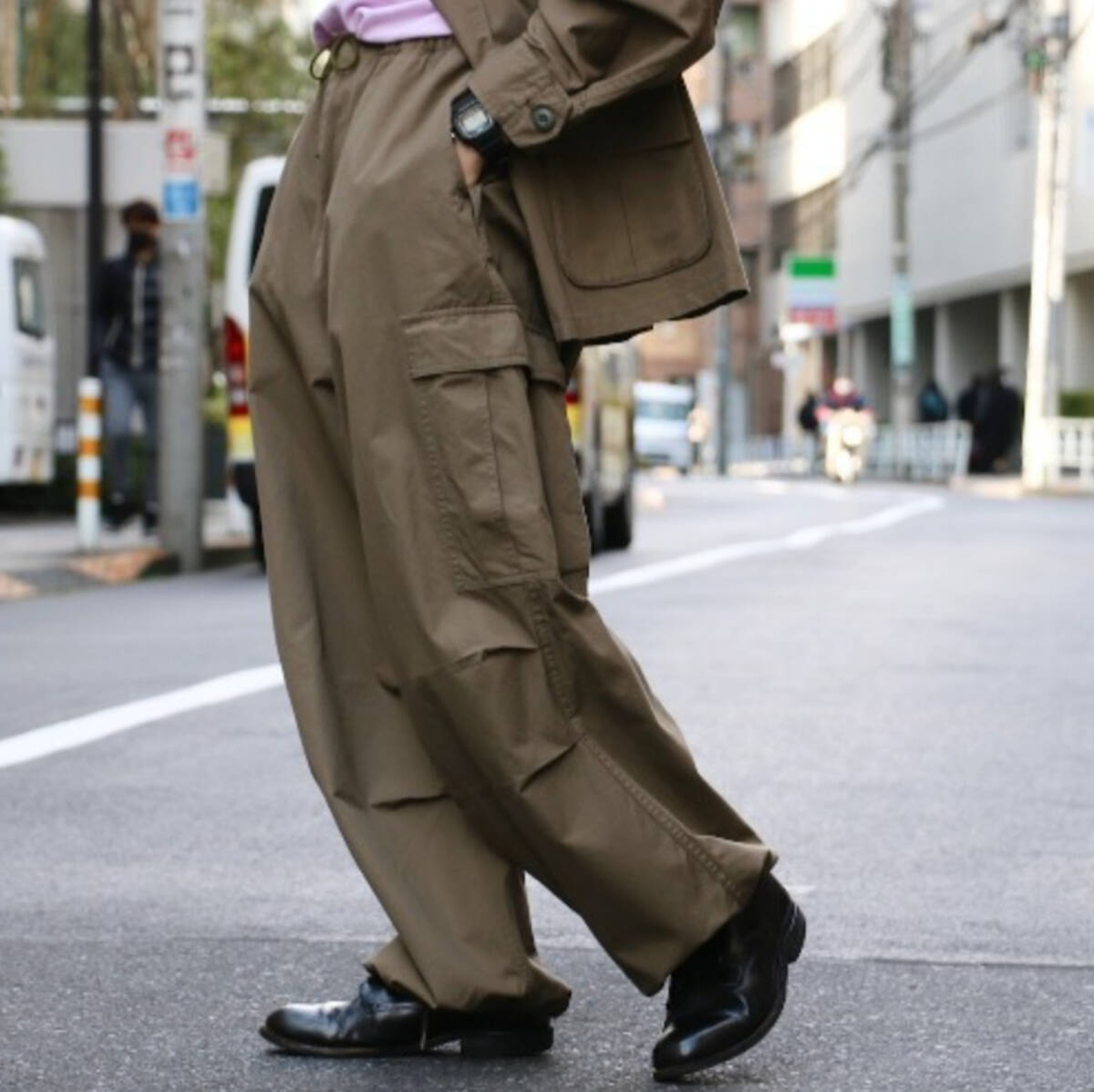 W32 / MADE IN STANDARD メイド イン スタンダード FUTIGUE OVER CARGO ファティーグパンツ オーバー ミリタリー カーゴパンツ オリーブ拍卖