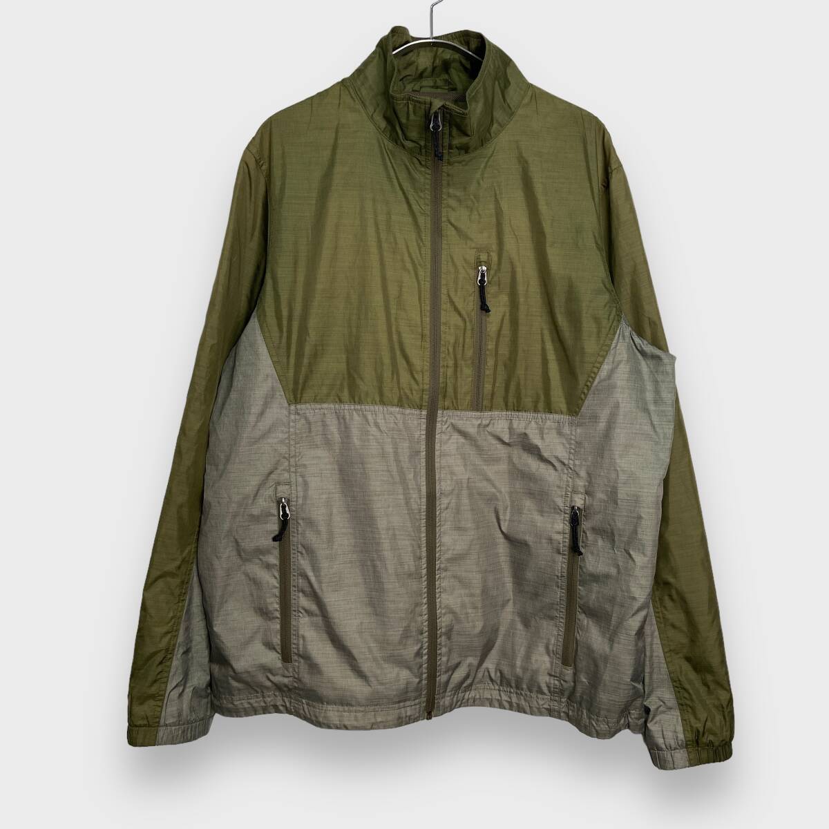☆送料無料☆L.L.Bean☆エルエルビーン☆ナイロンシェルジャケット☆2トーン☆バイカラー☆カーキ☆M☆F24M拍卖