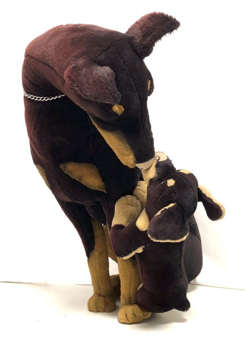 同梱不可! J048 JOCKLINE ジョックライン 特大 ドーベルマンの親子 ビッグサイズ 犬 イヌ いぬ ぬいぐるみ拍卖