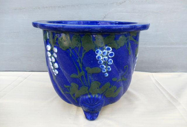 即決■植木鉢 瑠璃 葡萄■や-93拍卖