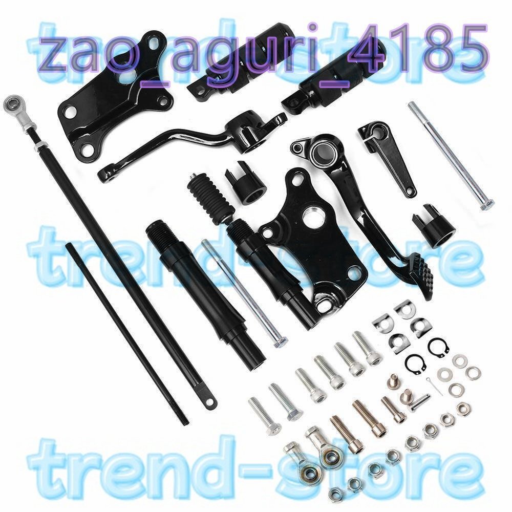 オートバイ 黒 フォワード コントロールペグ カスタム 高品質 レバー & 連携 ハーレースポーツスター XL 883 1200 1991-2003拍卖