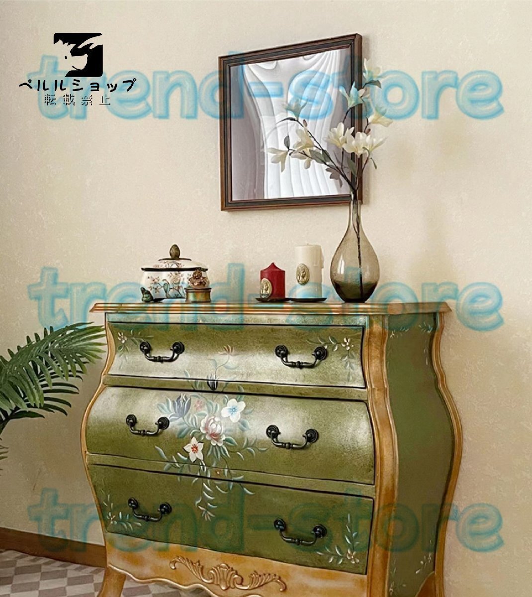 高級チェストロココ調 ヨーロッパ風 洋タンス ウェール コンソールチェスト アンティーク調デザイン 姫系家具タンス拍卖