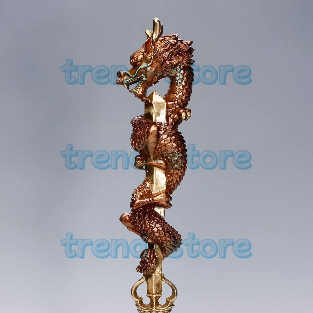 密教法具「倶利伽羅龍王」 真鍮製 倶利伽羅剣(総高50cm、幅14cm、奥行き8cm)拍卖