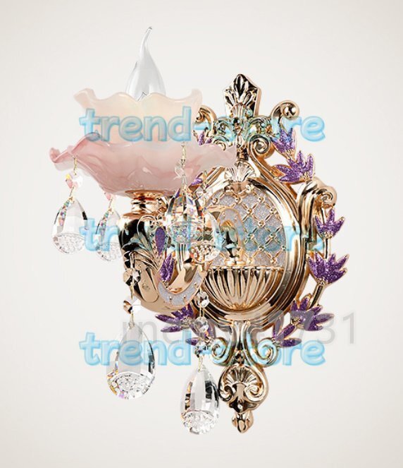 極美品★壁掛け照明 LED対応 クリスタル ウォールランプ 北欧 アンティーク ヨーロピアンスタイル おしゃれ 室内拍卖