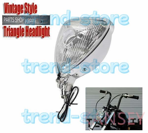 薄型 トライアングル ヘッドライト チョッパー ボバー ハーレー パン ナックル ショベル カスタム アメリカン ビンテージ拍卖
