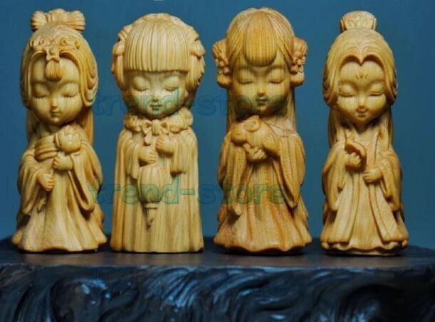 特売!崖柏の木彫り四大美女のアイデア置物拍卖