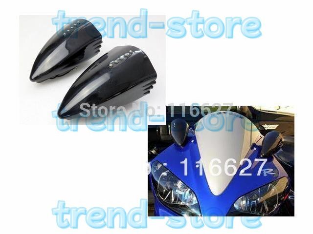 ポジションランプ シグナルライト オートバイ バックミラー 黒豚スポッターオートバイバックミラーシグナルライト Led ターンホ拍卖