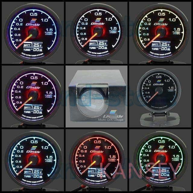 デジタル ブースト計 1.5 2.0 ブーストゲージ 60パイ 汎用 追加ターボメーター 電圧表示 ピークホールド LED拍卖