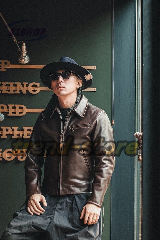 最上質の牛革使用◇CONMARジップ◇ヴィンテージ復刻 カウレザー シングルライダースジャケット◇革ジャン拍卖