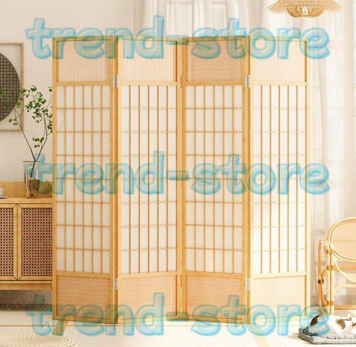 間仕切り スクリーン ついたて 仕切り 4連 パーテーション 天然木製 スクリーン 衝立 屏風 ハイタイプ 長さ44cm×4 高さ178cm拍卖