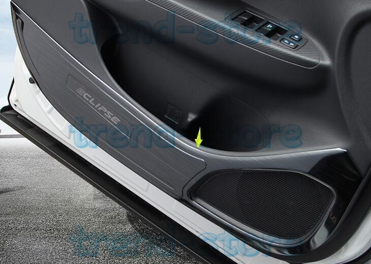 激安価 三菱 エクリプスクロス ECLIPSE CROSS 専用 ドア キック マットステンレス 黒 拍卖