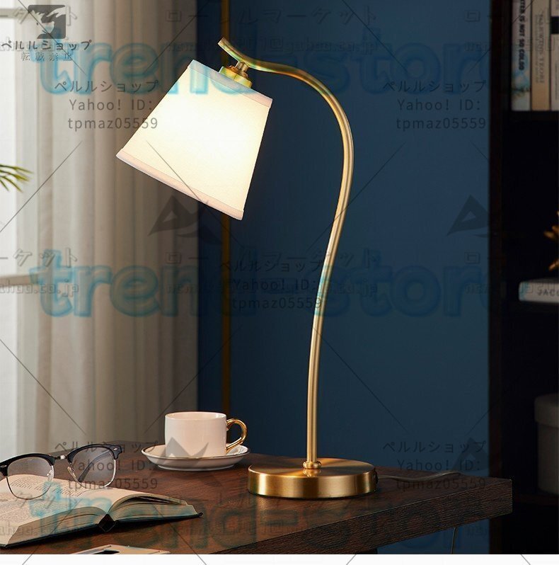布シェード テーブルランプ アンティーク調 ライトアメリカ モダンインテリア 寝室 ランプ ベッドサイドランプ 卓上スタンド拍卖