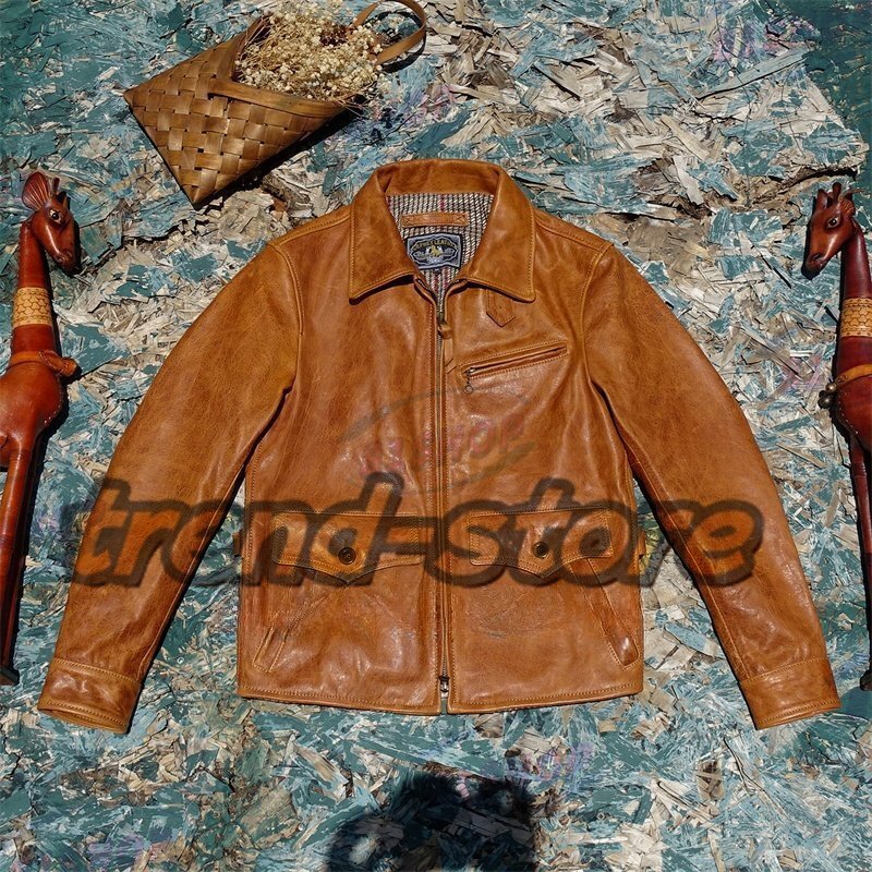 新品■メンズ 革ジャン 最上級 馬革 ライダース レザージャケット バイクウエア ブルゾン オートバイ オイルレザー 本革 S~5XL拍卖