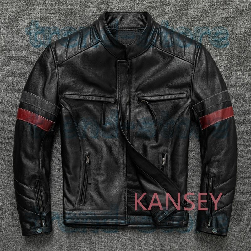 レザージャケット メンズ ハレージャケット バイクジャケット 秋冬 ライダース 高級牛革 本革革ジャン S~5XL 黒拍卖