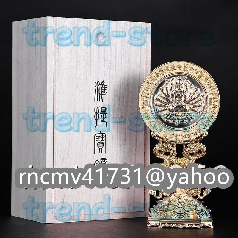 極上品 準提寶鏡 准胝観音 仏具 仏教 工芸品 真鍮製 磨き仕上げ拍卖