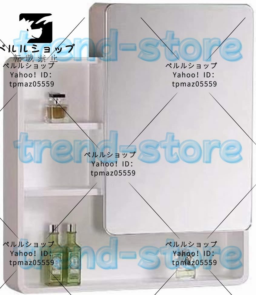 シングルドアや可動棚付き浴室の壁のミラーキャビネット、木製医学内閣多目的ストレージオーガナイザーキッチン食器棚 70*80cm拍卖