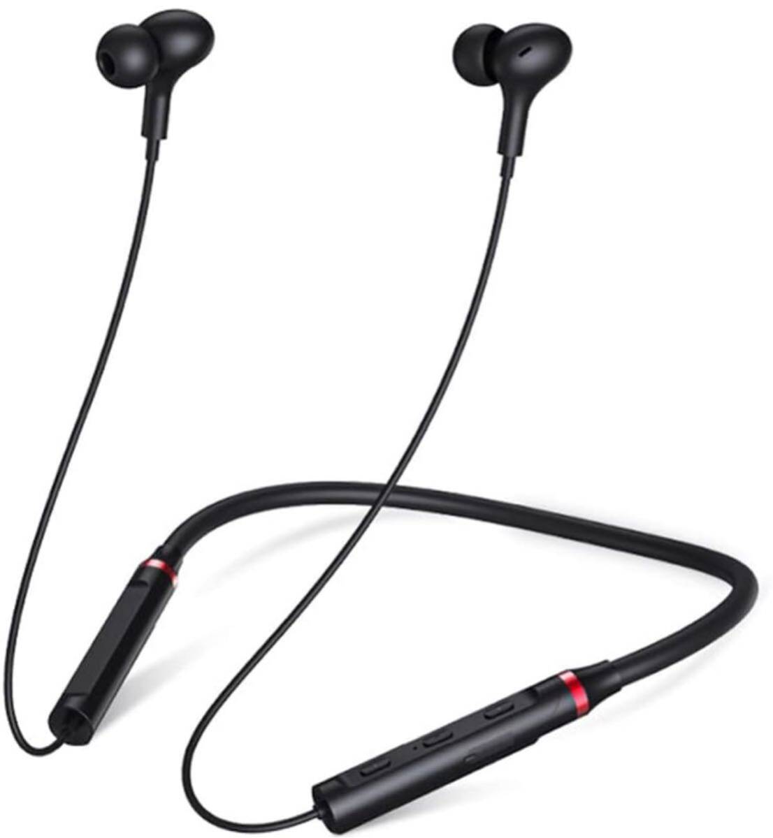 Bluetooth ネックバンド型 ワイヤレスイヤホン ブラック 高音質 オーディオ ネックバンド型 首掛け イヤホン 自動ペアリング マイク拍卖