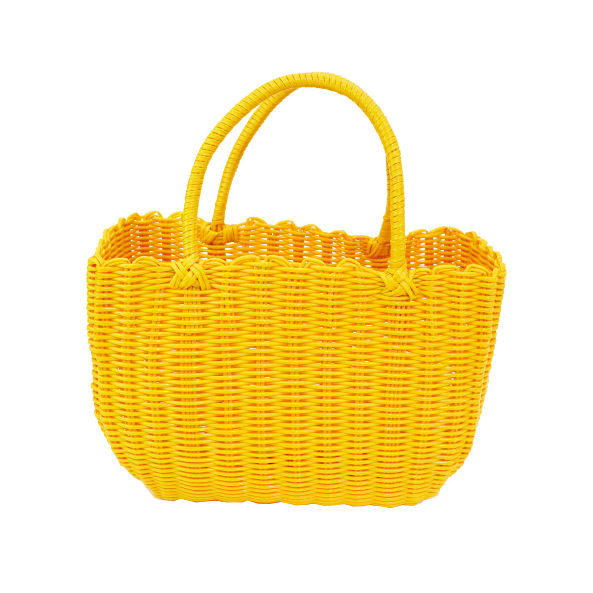 PPバッグ ミドルサイズ イエロー ビニール かごバッグ拍卖