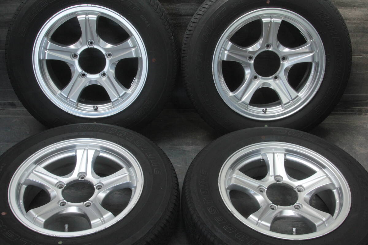 E16条件付送料無料 良ミゾ ブリヂストン 夏タイヤ 175/80R16×5.5JJ +19 5H PCD139.7 weds 社外アルミ 4本セット ジムニーAZオフロード拍卖