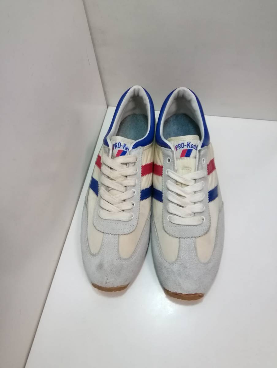 PRO-Keds#944「Cougar」白/青/赤 9.0 Korea製 70年代新品デッド 汚れ変色拍卖