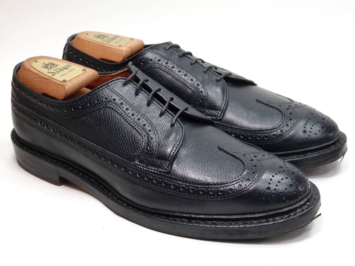 948 / 0614 極上 ブルックスブラザーズ (アレンエドモンズ製?) ロングウィング ブラック グレインレザー 9D?拍卖