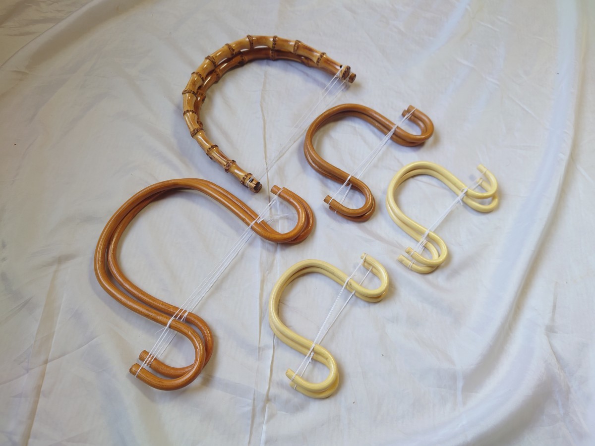 【処分品】竹手 藤手 竹素材 藤素材 持ち手セット ハンドバッグなどに拍卖