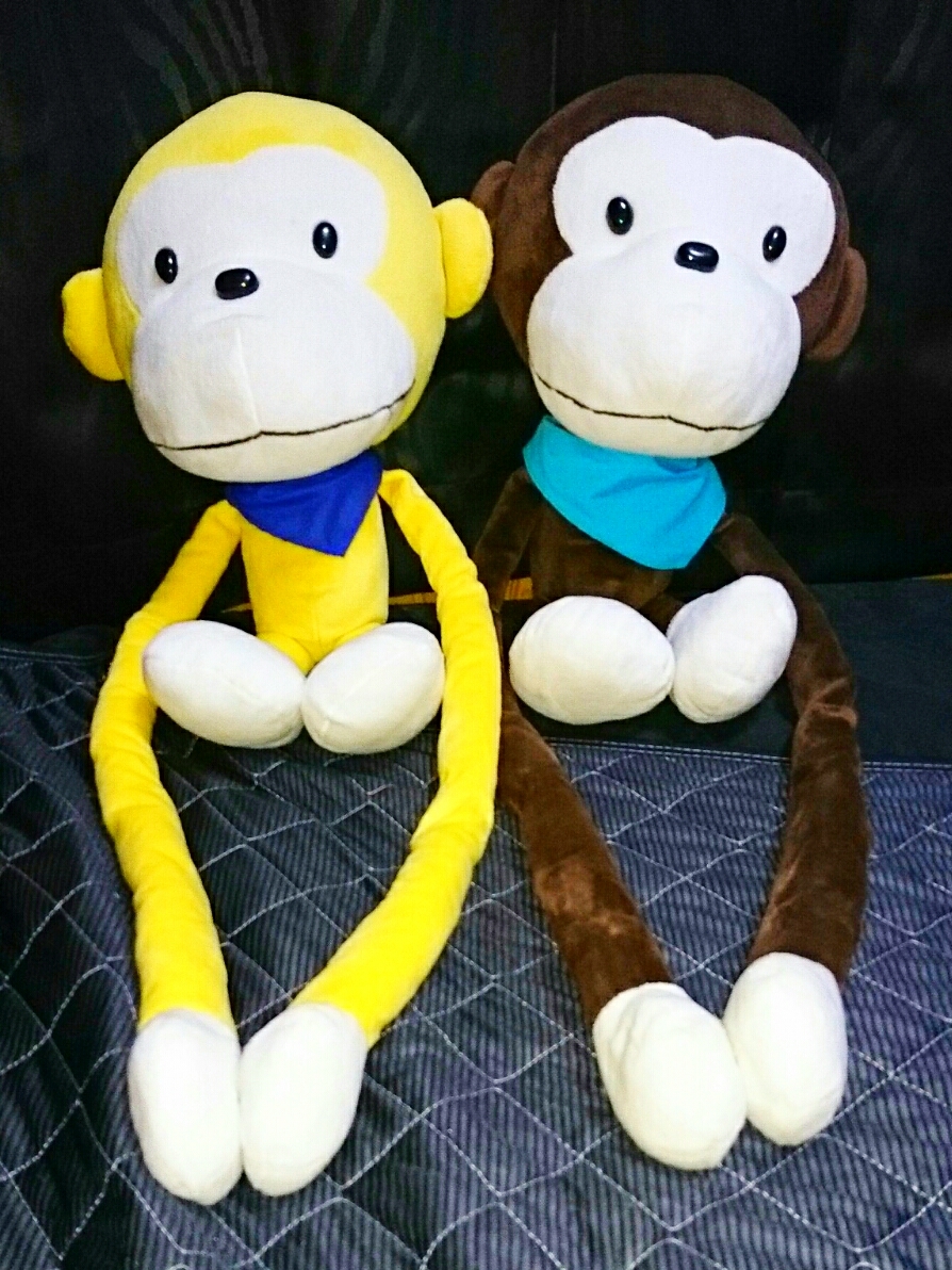 新品 80cm 特大 非売品 レア テナガザル マジックテープ 付き さる 猿 サル ぬいぐるみ 人形 ブラウン 茶色 一体 単品 手長ザル /まらしぃ拍卖