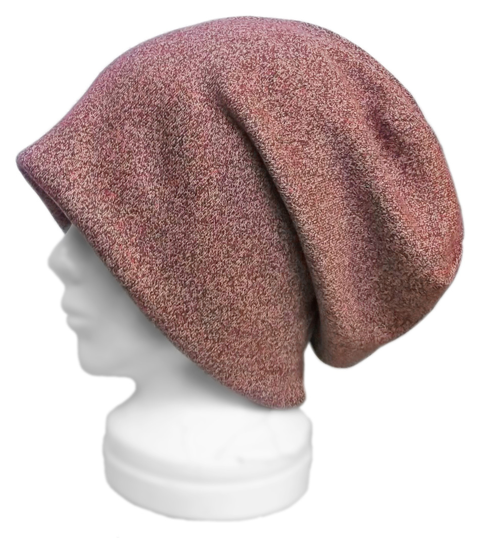 【ラスト1点】◇送料無料◇ハンドメイド◆ルーズワッチキャップ◆リブ織ニット/杢レッドmix ◇ゆったり・小顔効果・長いシーズン着用◇拍卖