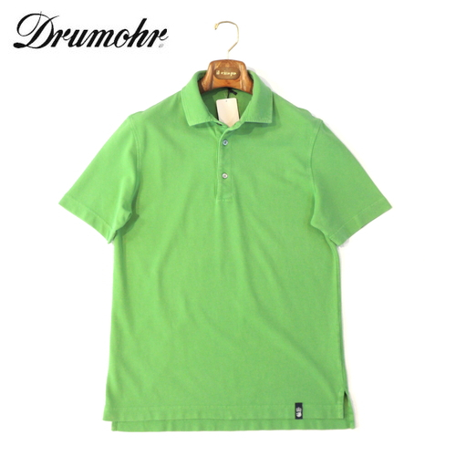 【40%OFF・新品・M】Drumohr(ドルモア)コットンカノコ ガーメントウォッシュポロシャツ グリーン DTS202拍卖