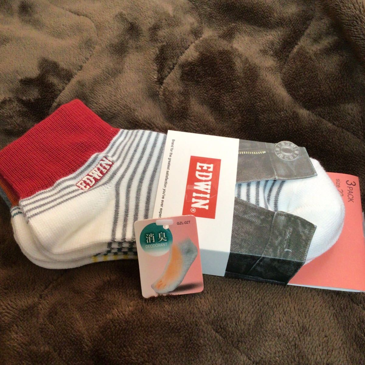 EDWIN ボーダー ソックス 3足組 サイズ23~25cm 拍卖