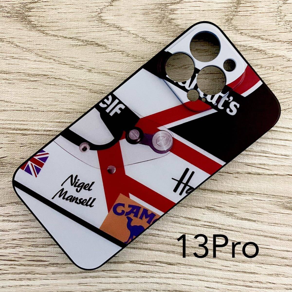 ナイジェル・マンセル ヘルメット デザイン iPhone 13 Pro ケース F1 ウィリアムズ ロータス マクラーレン フェラーリ スマホ拍卖