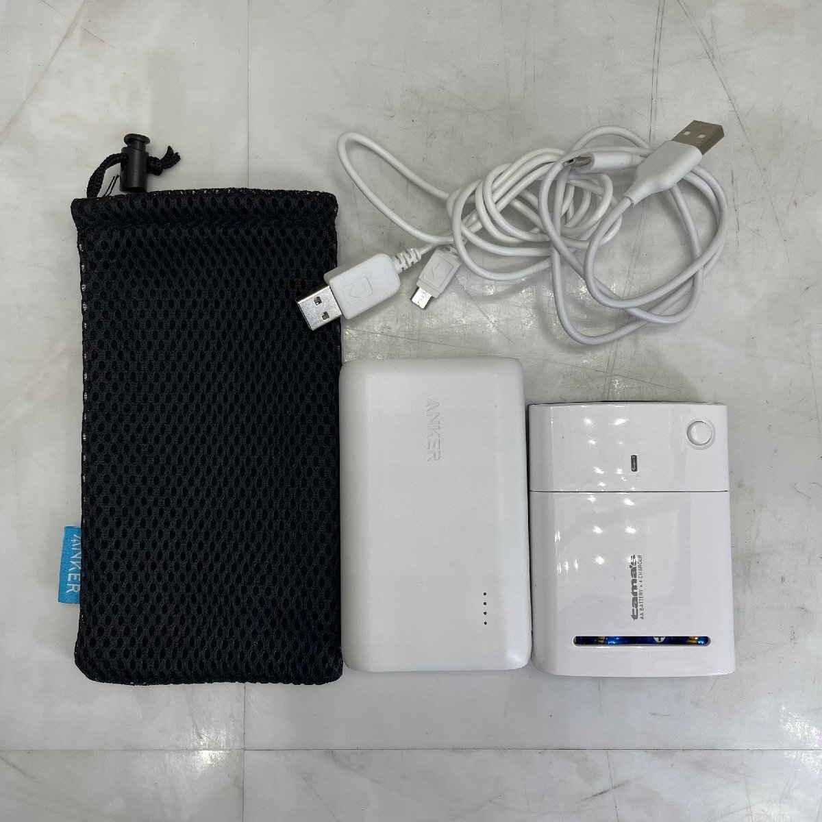 ♭M♭ ANKER tama's モバイルバッテリー A1266 中古品 電池式チャージャー USBプラグ付き セット まとめ ♭J-240612拍卖
