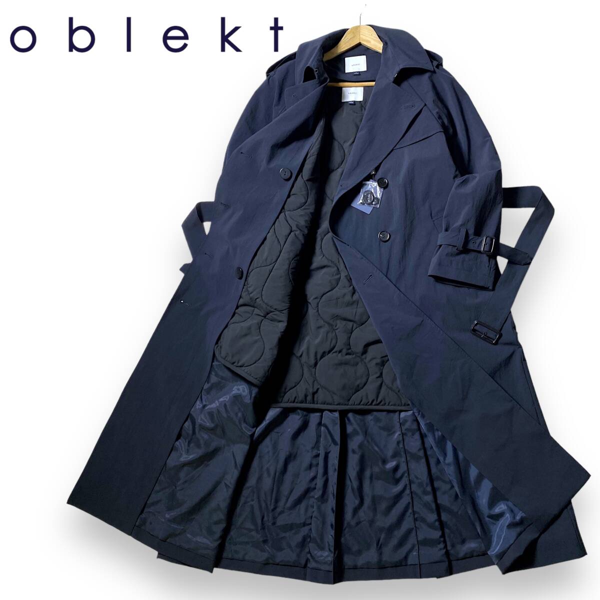 【S】新品 アーバンリサーチ取扱 オブレクト キルティングライナー付き トレンチコート oblekt 高山都 ナチュラル レディース ◆R969拍卖