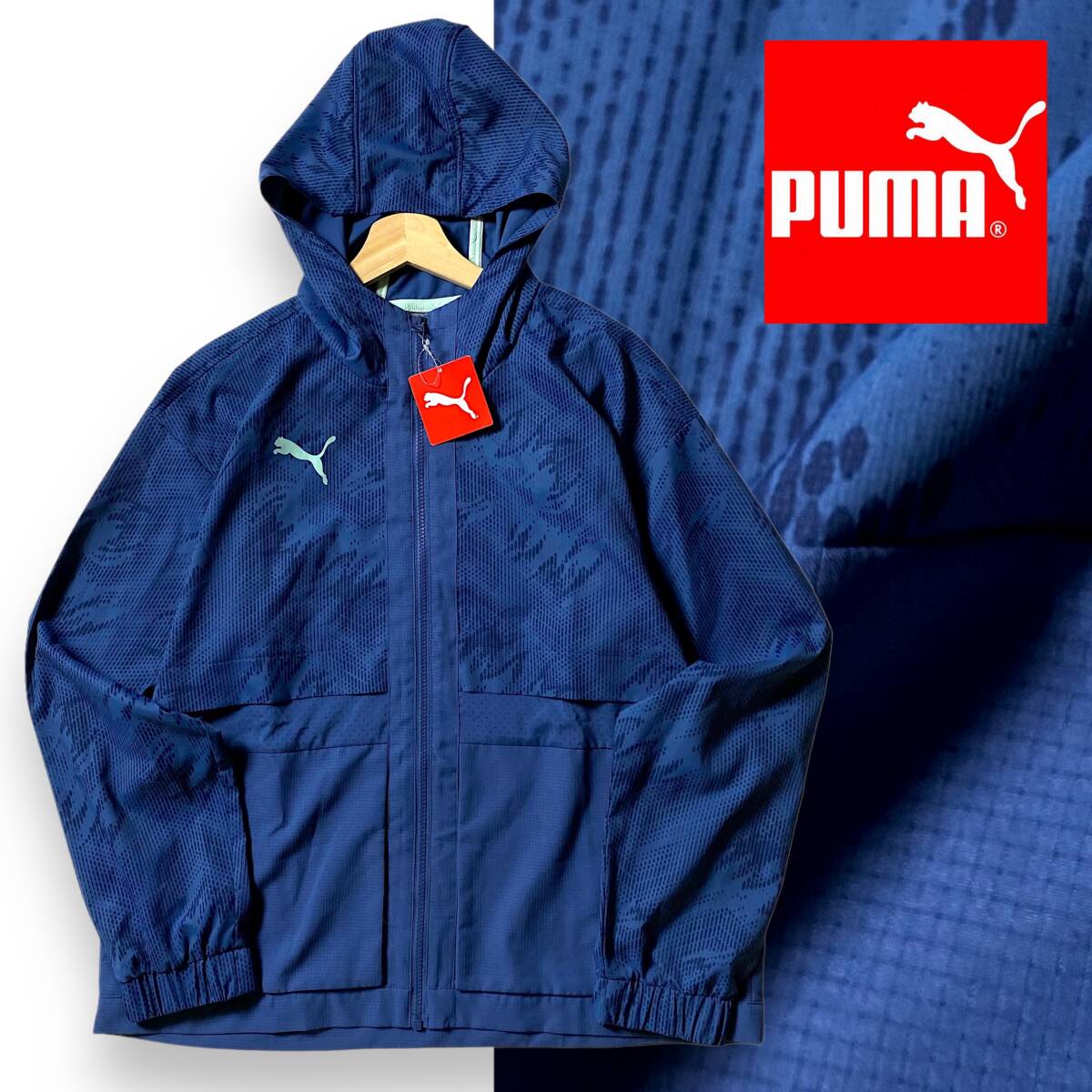 【L】新品 プーマ HYBRID ウーブン ジャケット トラックジャケット PUMA フルジップ 657025 ドライタッチ素材 ◆R1013拍卖