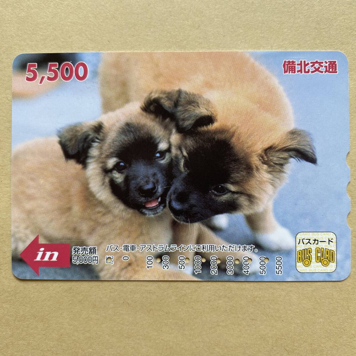 【使用済】 バスカード 備北交通 犬拍卖