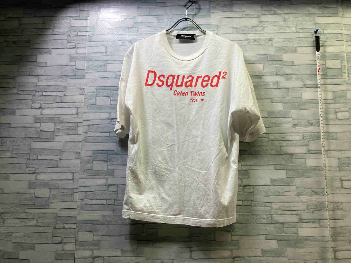 DSQUARED2/ディースクエアード/S72GD0072/ 半袖Tシャツ カットソー/メンズトップス/イタリア製/ロゴプリント/コットン/ホワイトサイズ:XS拍卖