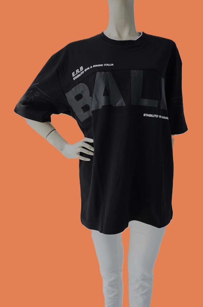 ボール 54206 黒白プリント Lサイズ 半袖Tシャツ 綿100% Bigシルエット 新品 BALL拍卖