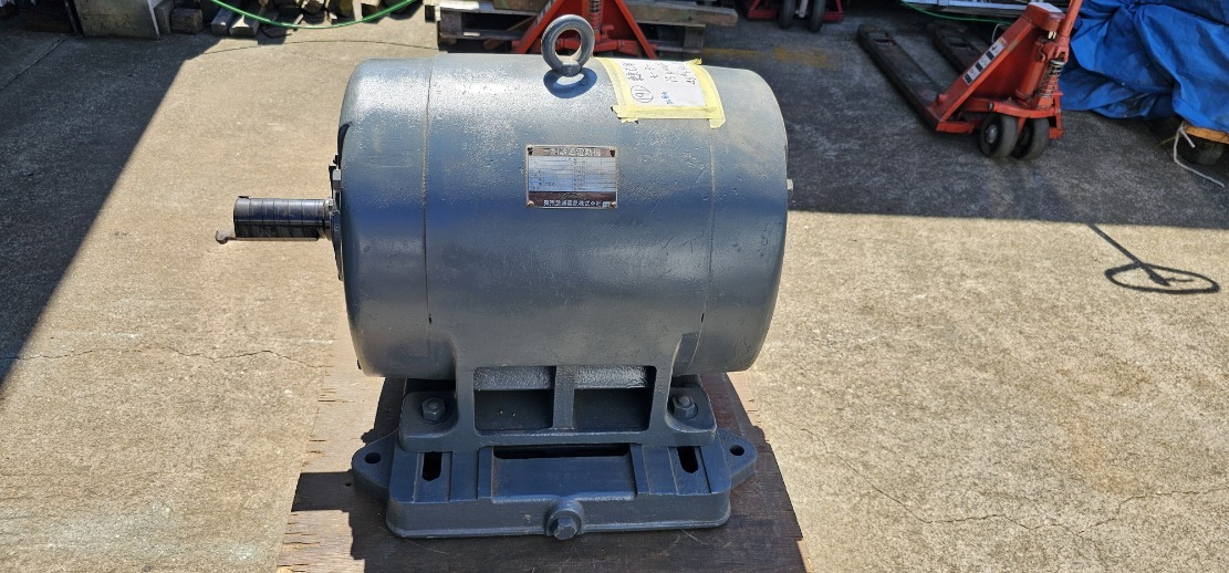 (191) 東芝 モーター 15kw×6P 開放 シャフト 46パイ、キー巾 12mm ★ 動作確認済 ★ 中古 モーター モートル 15kw 6P 三相 3相 200V拍卖